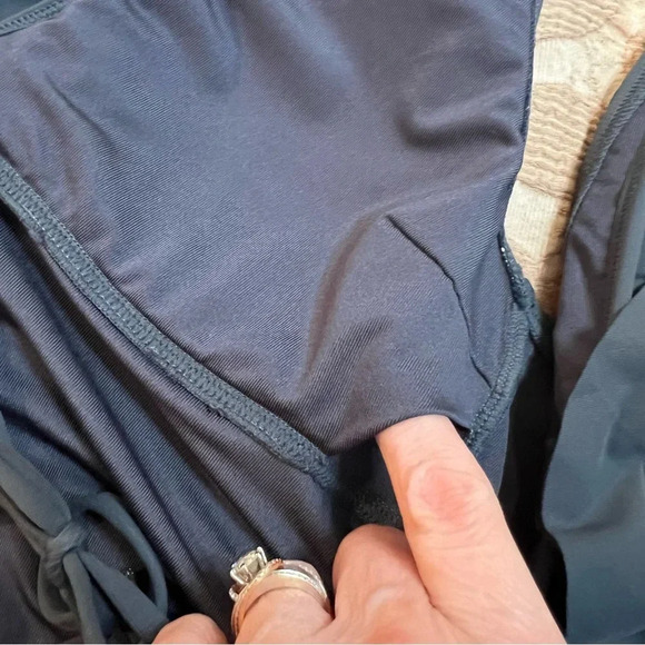 MICHAEL‎ Michael Kors Slate Gray Ruffled Scoop-Back One-Piece Swimsuit. Size 8. - Picture 11 of 16